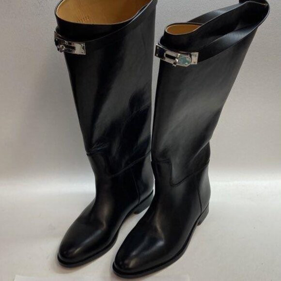 Hermès Jumping Boots Black Leather – Kelly Buckle – Size 37 – $3,175 Retail - Picture 6 of 11